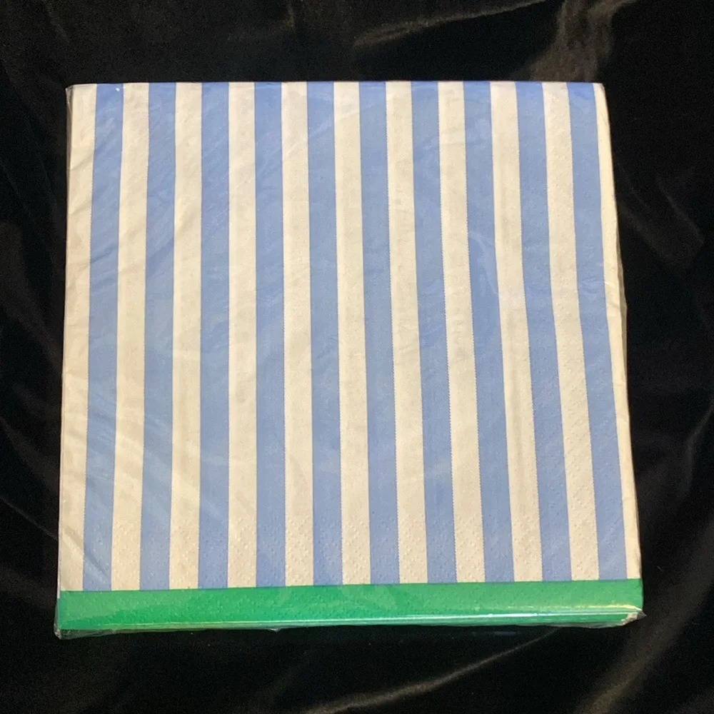 Spritz Striped Blue and White Napkins